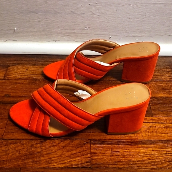 🍁Like New - A New Day "Miram" Womens Red Slip on Strappy Heel - Picture 3 of 6